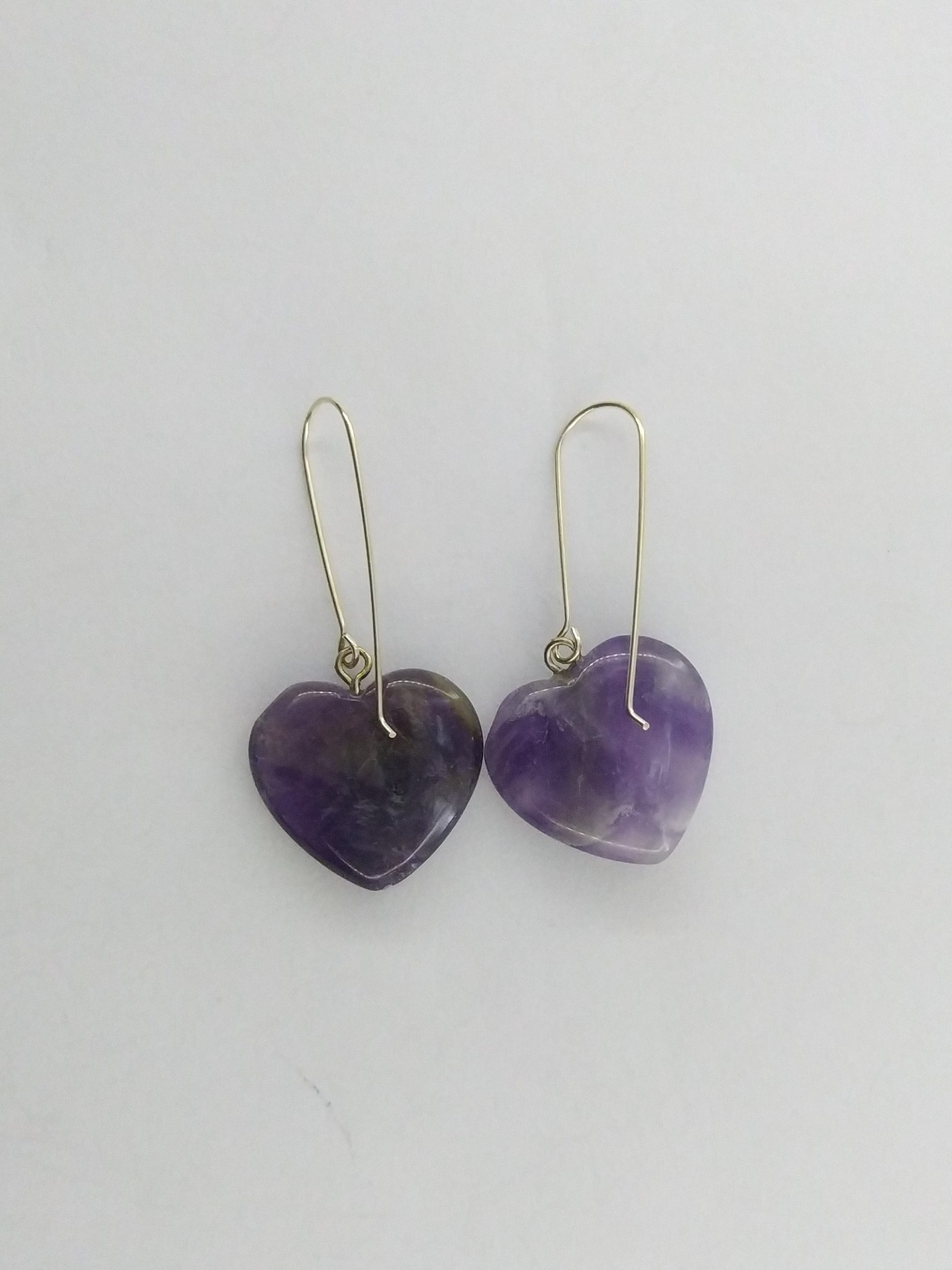 Pendientes corazon amatista
