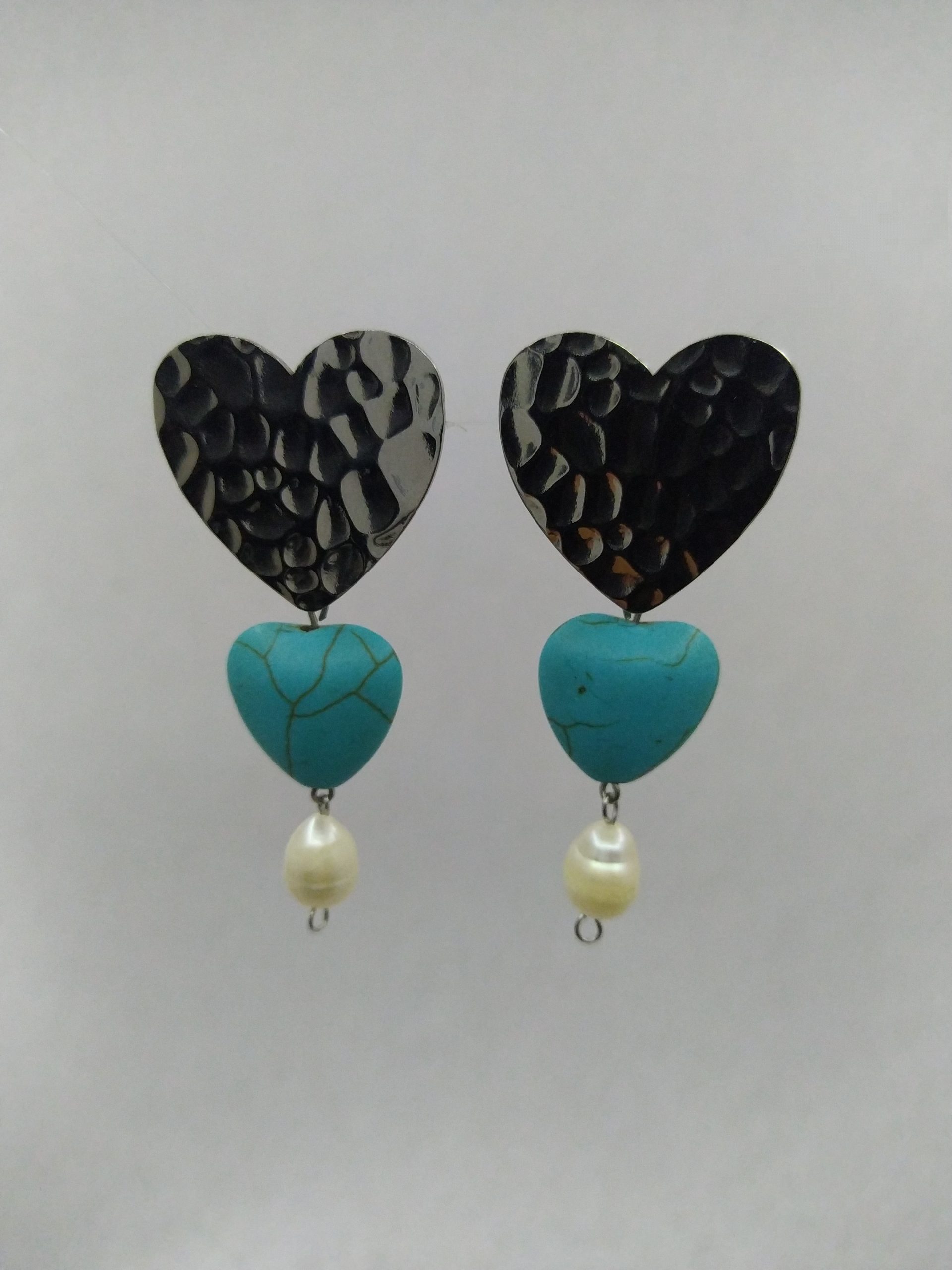 Corazones Turqueza y perla