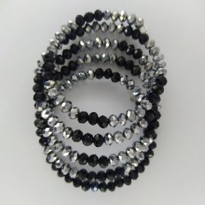 Brazalete en murano negro y plateado