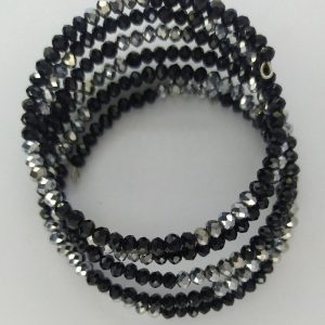 Brazalete en murano negro y plateado