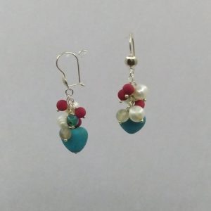 Pendientes de ramillete de corazon