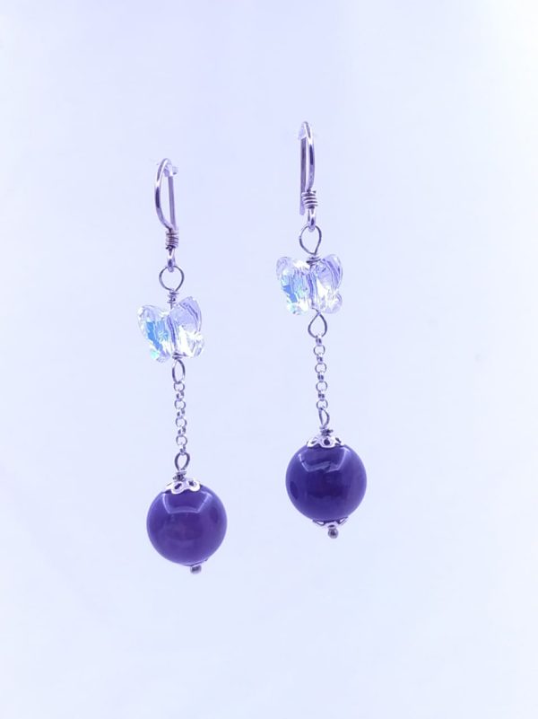 Pendientes de Amatista y Cristal